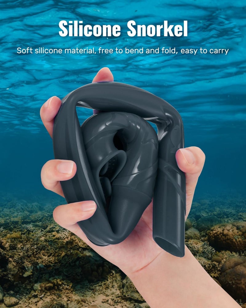 W WSTOO WSTOO Adults Diving Snorkel Breathing Tube Silicone Flexible Foldable Snorkel Anti-Drop for Freediving Swim Training,Diving and Scuba Diving,Easy to Carry for Travel - Image 4